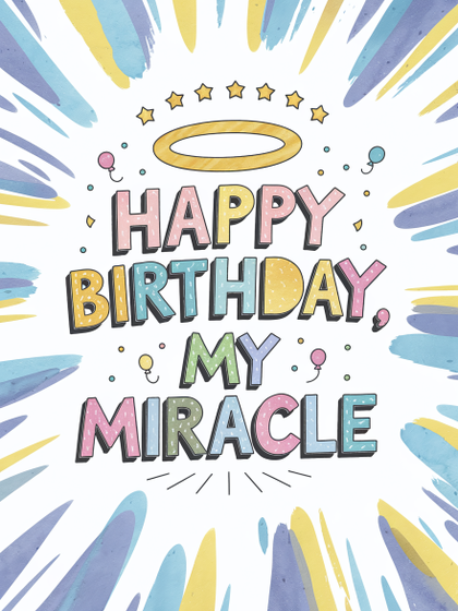 Free Watercolor Happy Birthday Miracle Card