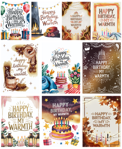 10 Free “Happy Birthday My Warmth” Designs to Spread Joy and Cheer.