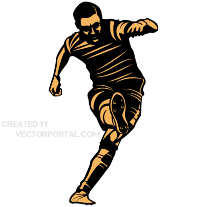 Vector Image of Soccer Player Kicking Position