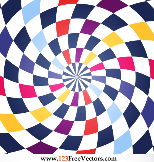 Colorful Spiral Op Art Vector