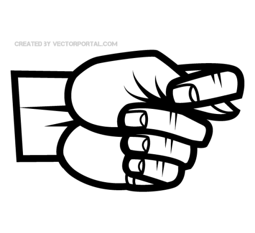 Hand Fig Sign Gesture Vector Clip Art