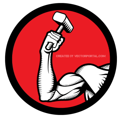 Hand with Hammer Vector Image