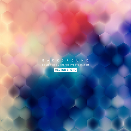 Abstract Blue Red Hexagon Background Template