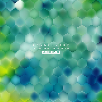 Blue Green Hexagon Geometric Background