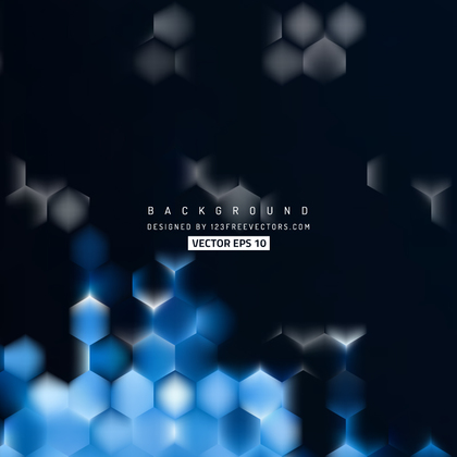 Abstract Blue Black Hexagon Background Template
