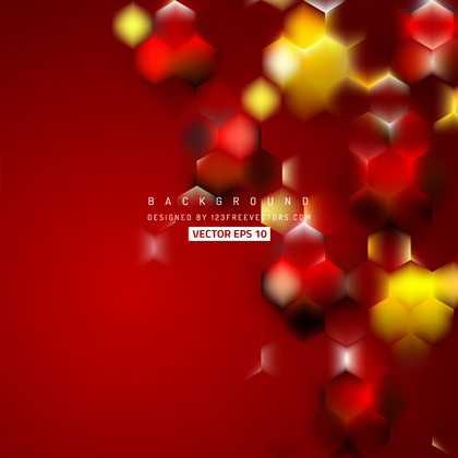 Abstract Red Yellow Hexagon Geometric Background