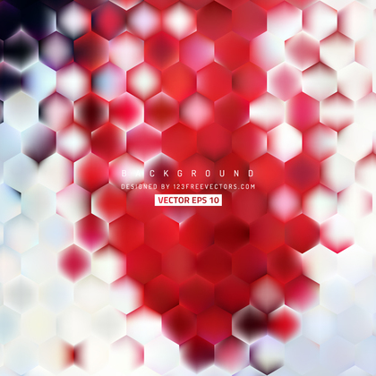 Abstract Red White Hexagon Background