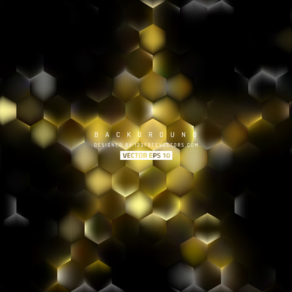 Abstract Black Yellow Hexagon Pattern Background Design