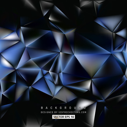 Abstract Blue Black Polygon Background Template