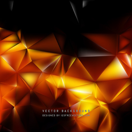 Abstract Black Orange Fire Polygonal Background Design