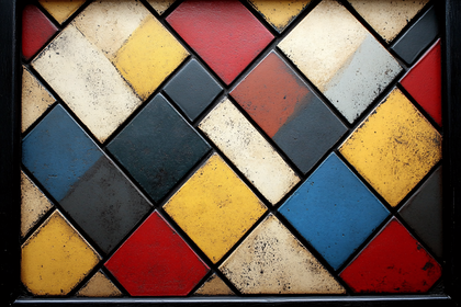 Abstract Colorful Geometric Tile Pattern