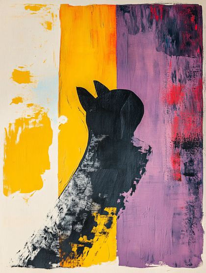 Abstract Silhouette Of Animal On Colorful Background
