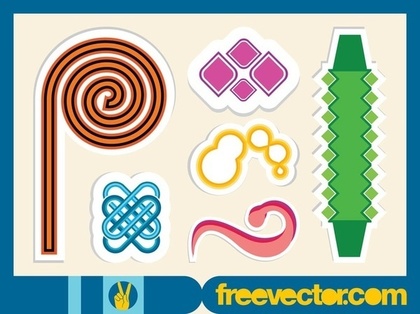 Abstract Stickers Free Vector