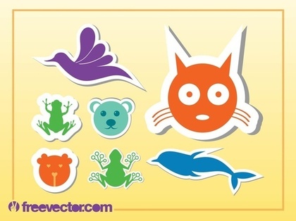 Animal Stickers Free Vector