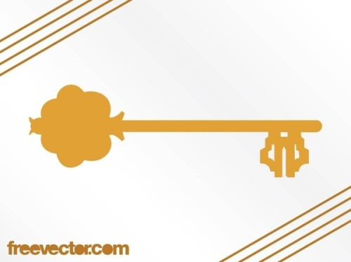 Antique Key Silhouette Free Vector