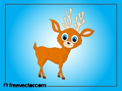 Baby Deer Cartoon Free Vector