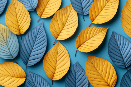 Blue and Yellow Leaf Pattern