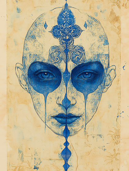 Blue Face Art