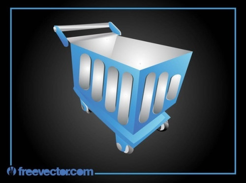 Blue Shopping Cart Free Vector