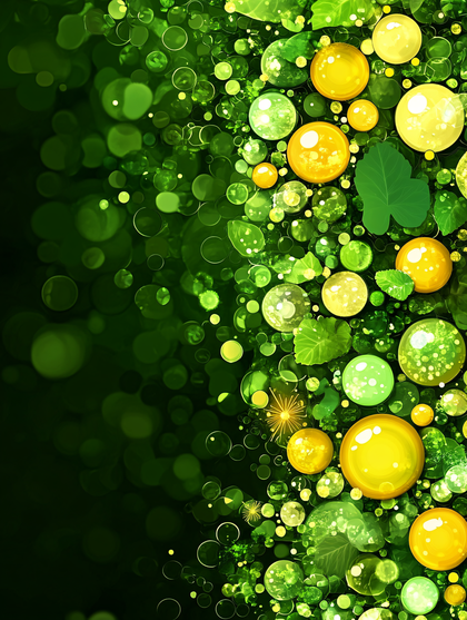 Bubbles And Leaves Abstract