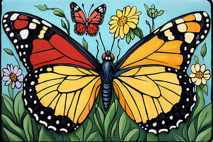 Butterflies And Flowers