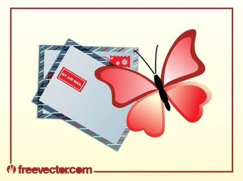 Butterfly Mail Free Vector