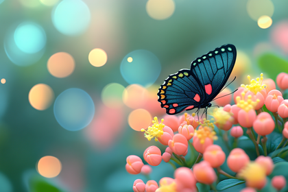 Butterfly on Flower Bud