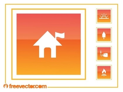 Camping Icons Free Vector