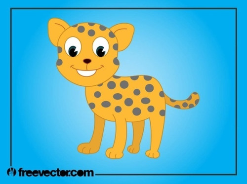 Cartoon Baby Cheetah Free Vector