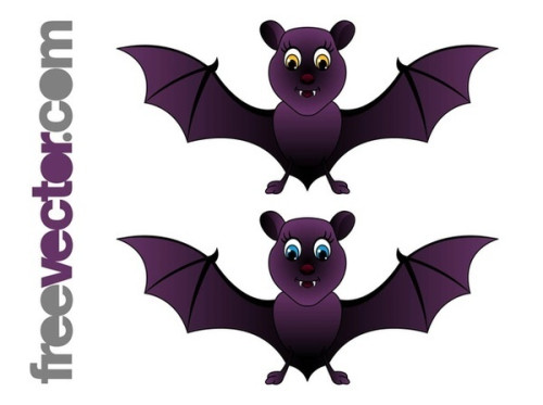 Cartoon Bats Free Vector