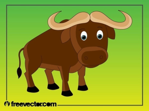 Cartoon Buffalo Free Vector