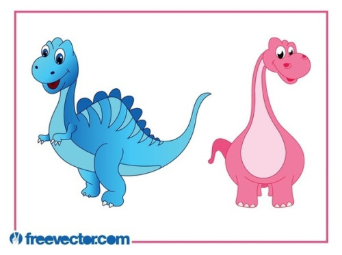 Cartoon Dinosaurs Free Vector