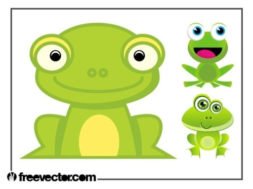 Cartoon Frogs Set Free Vector