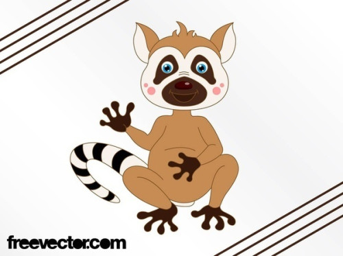 Cartoon Lemur Free Vector