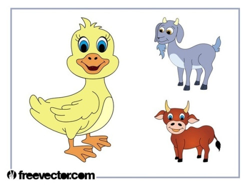 Cartoon Livestock Animals Free Vector