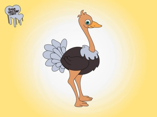 Cartoon Ostrich Free Vector