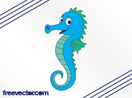 Cartoon Seahorse Free Vector