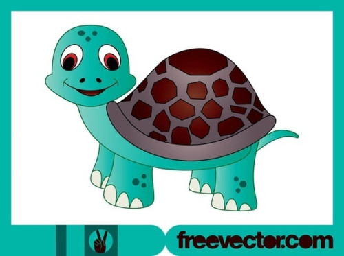 Cartoon Turtle Character Free Vector