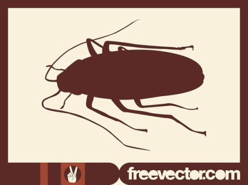 Cockroach Silhouette Free Vector