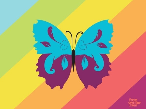 Colorful Butterfly Free Vector