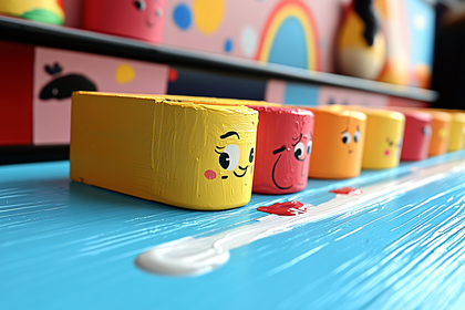Colorful Cartoon Face Blocks