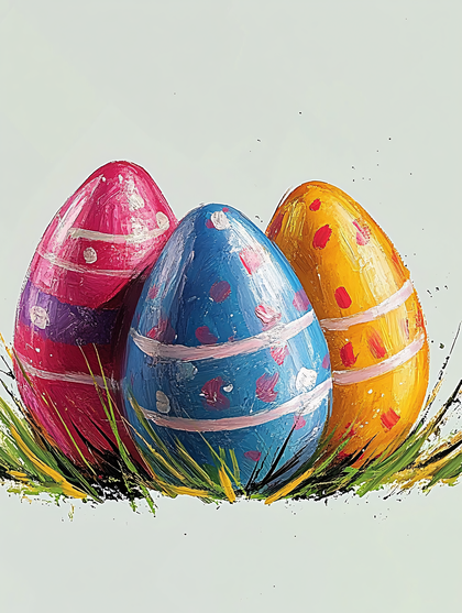 Colorful Easter Eggs Painting