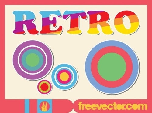 Colorful Retro Stickers Free Vector