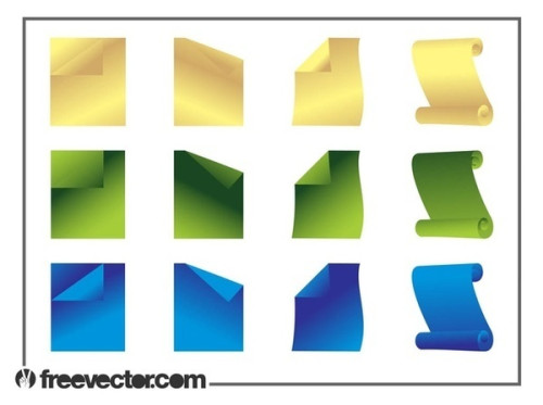 Colorful Sheets of Paper Free Vector