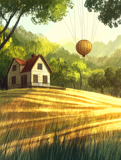 Countryside House With Hanging Basket