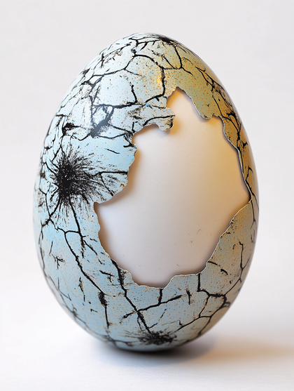 Cracked Painted Egg