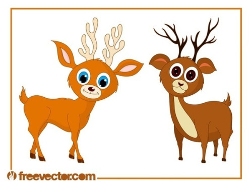 Cute Cartoon Deer Free Vector