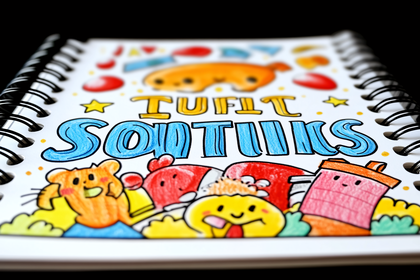 Cute Doodle Art with Text on Sketchbook