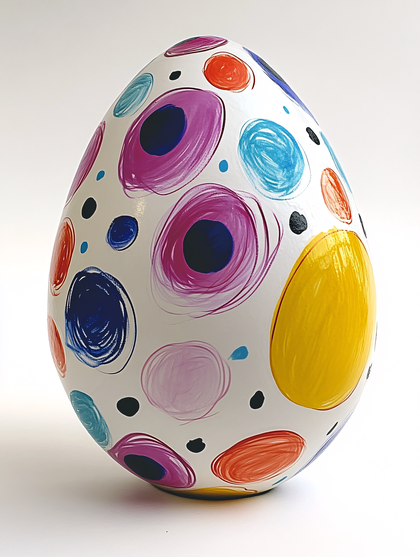 Decorated Easter Egg With Colorful Circles
