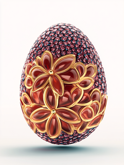 Decorative Floral Easter Egg